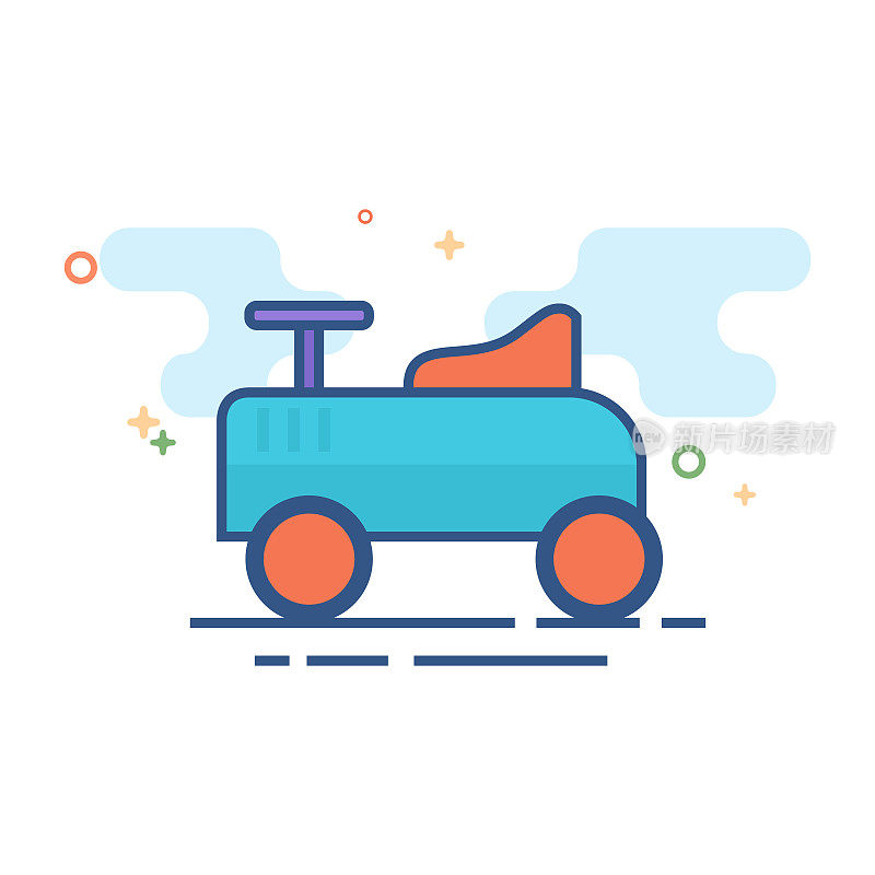 Flat Color Icon - Toy car
